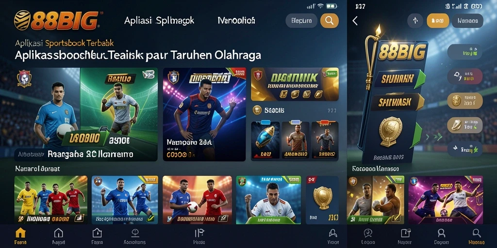 Tampilan screenshot aplikasi 88BIG menampilkan antarmuka taruhan olahraga.
