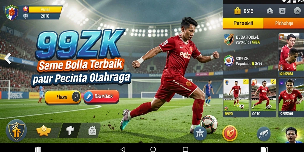 Tangkapan layar utama dari gameplay 999ZK menampilkan aksi seru di lapangan.