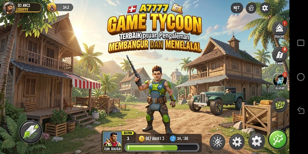 Screenshot A7777 menampilkan gameplay Tycoon yang menarik.