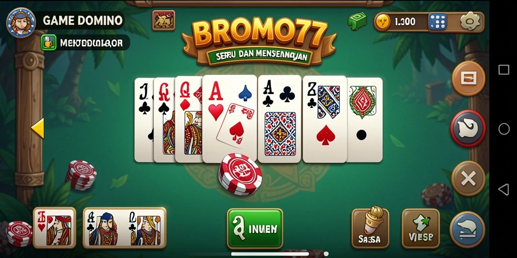 Tampilan gameplay menarik dari BROMO77 saat bermain Domino.