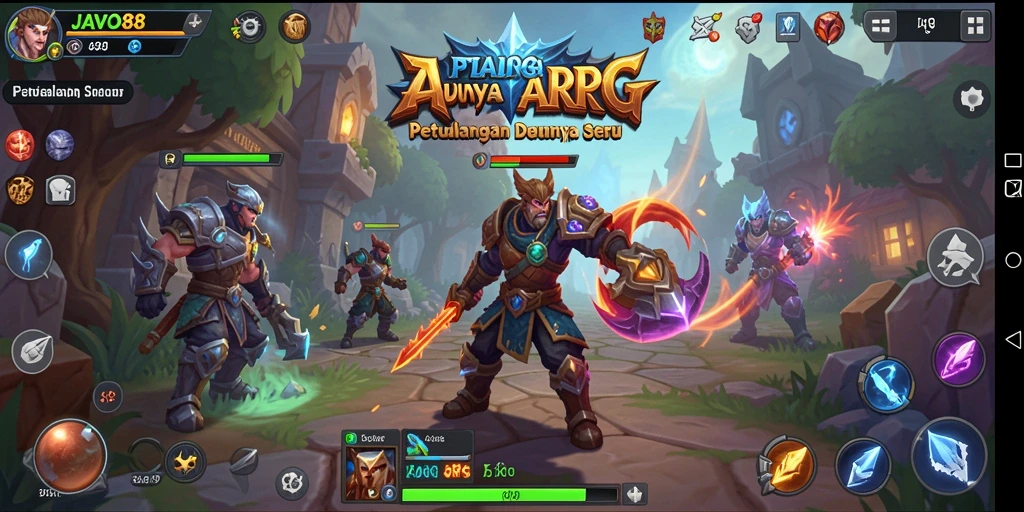 Tampilan gameplay ARPG yang eksotis dan mendebarkan di JAVO88.