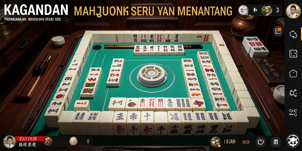 Tampilan gameplay KAGANDAN dengan batu Mahjong yang berwarna-warni.