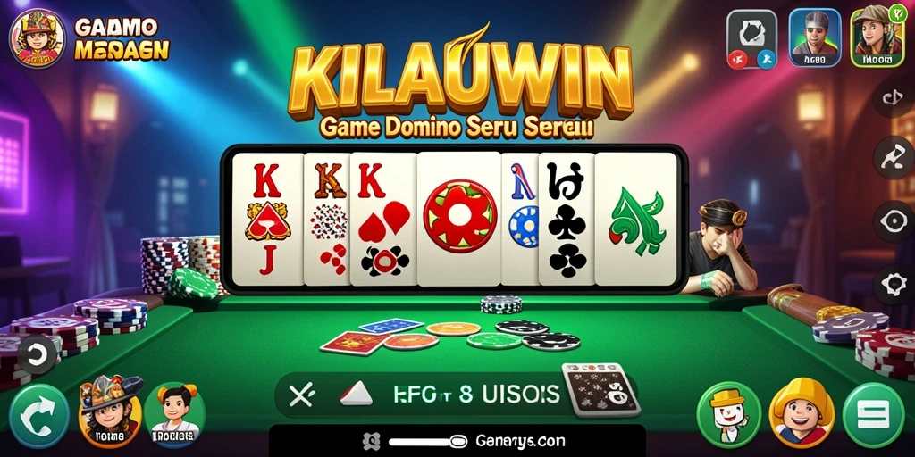 Screenshot gameplay KILAUWIN menampilkan suasana permainan Domino yang mengasyikkan.