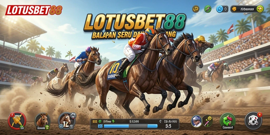 Tampilan dinamis gameplay LOTUSBET88 dengan balapan yang mendebarkan.