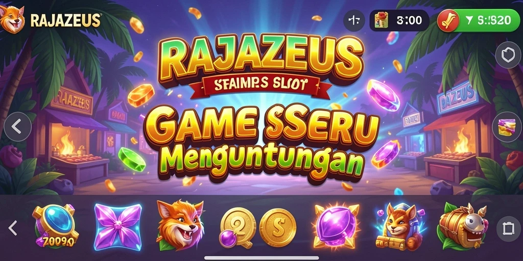 Tampilan utama gameplay <strong>RAJAZEUS</strong> yang seru dan mengasyikkan.