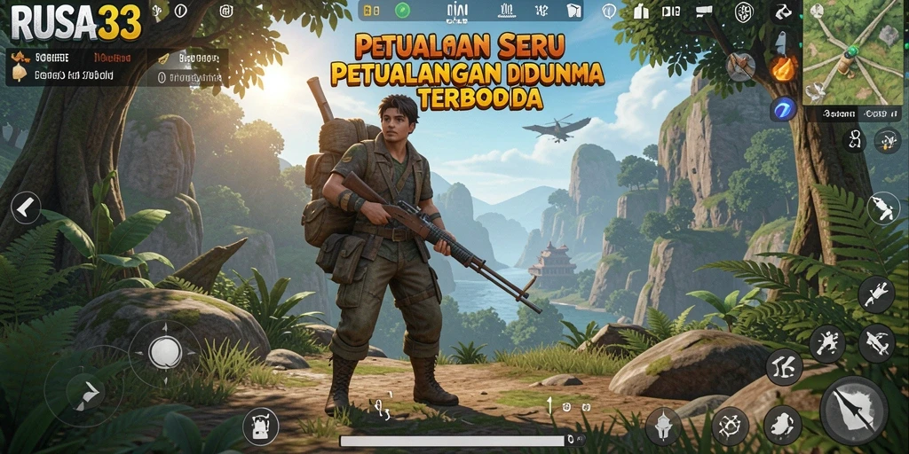 Tampilan RUSA33 menunjukkan petualangan seru di dunia terbuka yang luas.