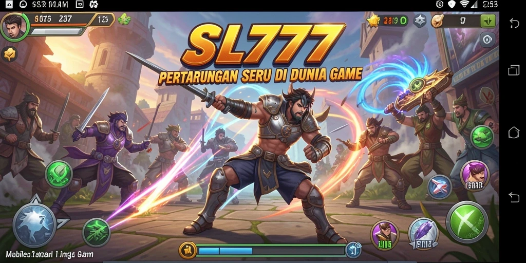 Tampilan gameplay SL777 yang intens dan seru di arena pertarungan.