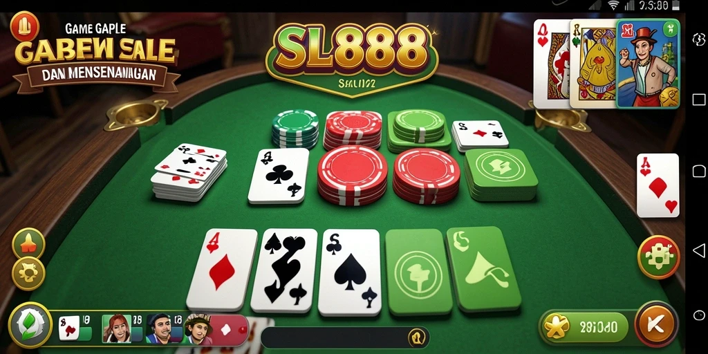 Tampilan gameplay seru dalam aplikasi SL888 saat bermain Gaple.