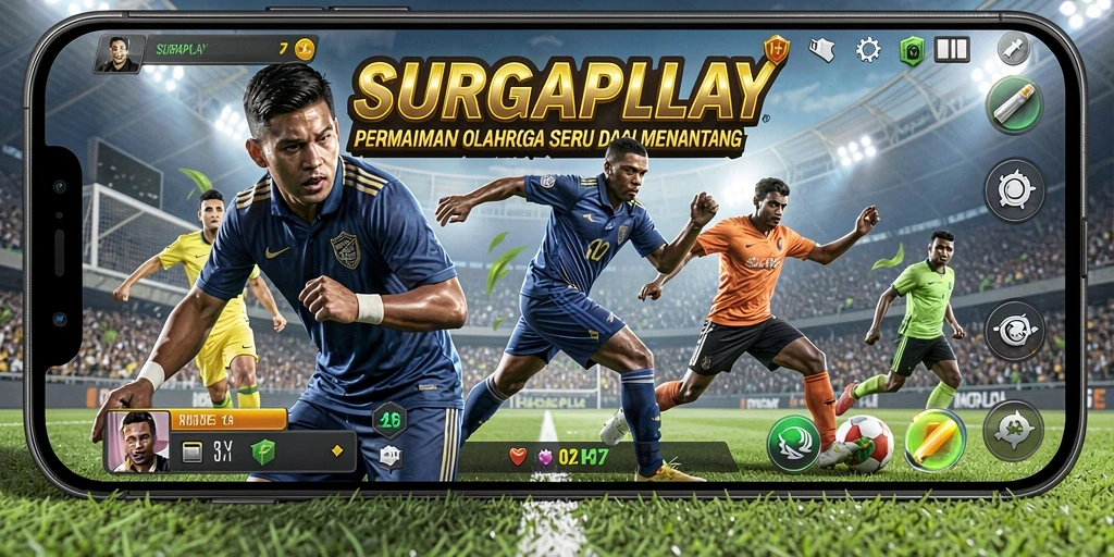 Tampilan SERU gameplay SURGAPLAY yang penuh aksi olahraga.