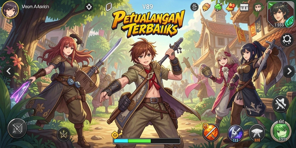 Tampilan gameplay V89 dengan karakter Anime menawan.