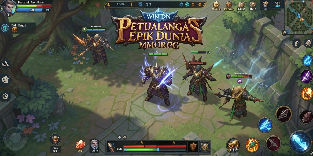 Screenshot gameplay WINIDN yang menampilkan pertarungan epik di dunia MMORPG.