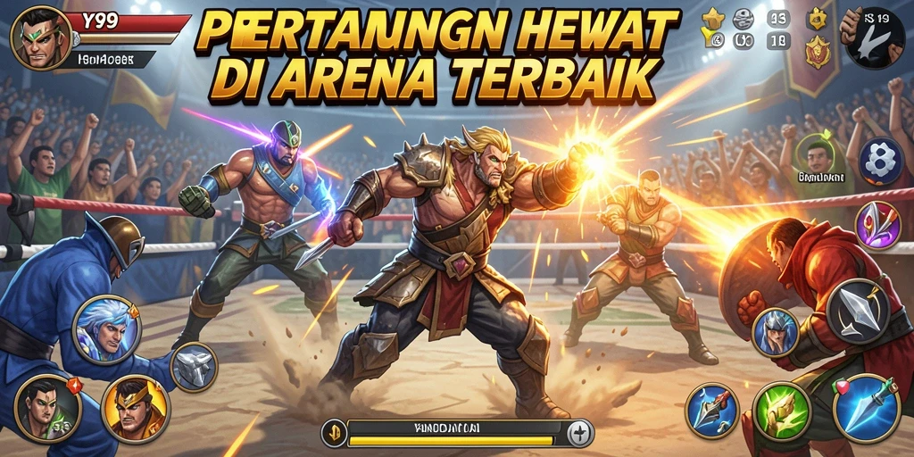 Gameplay Y89 menampilkan pertarungan sengit antara karakter di arena.