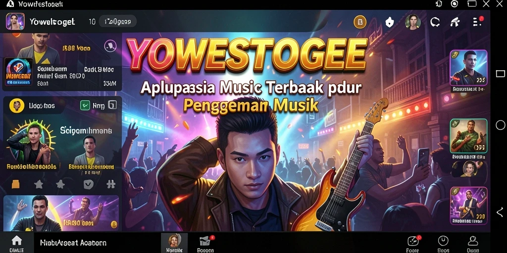 Tampilan antarmuka menarik dalam YOWESTOGEL saat bermain musik.